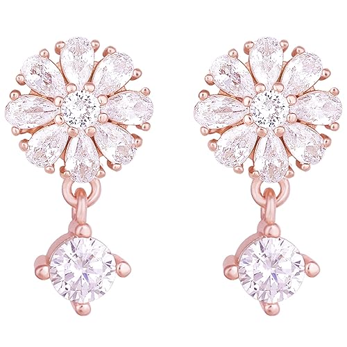 Visit the GIVA Store GIVA 925 Silver Rose Gold Floral Earrings| Drops to Gift Women & Girls | With Certificate of Authenticity and 925 Stamp | 6 Month Warranty*