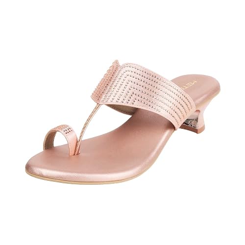 Metro Women's Embellished Kitten Heel Fashion Sandals