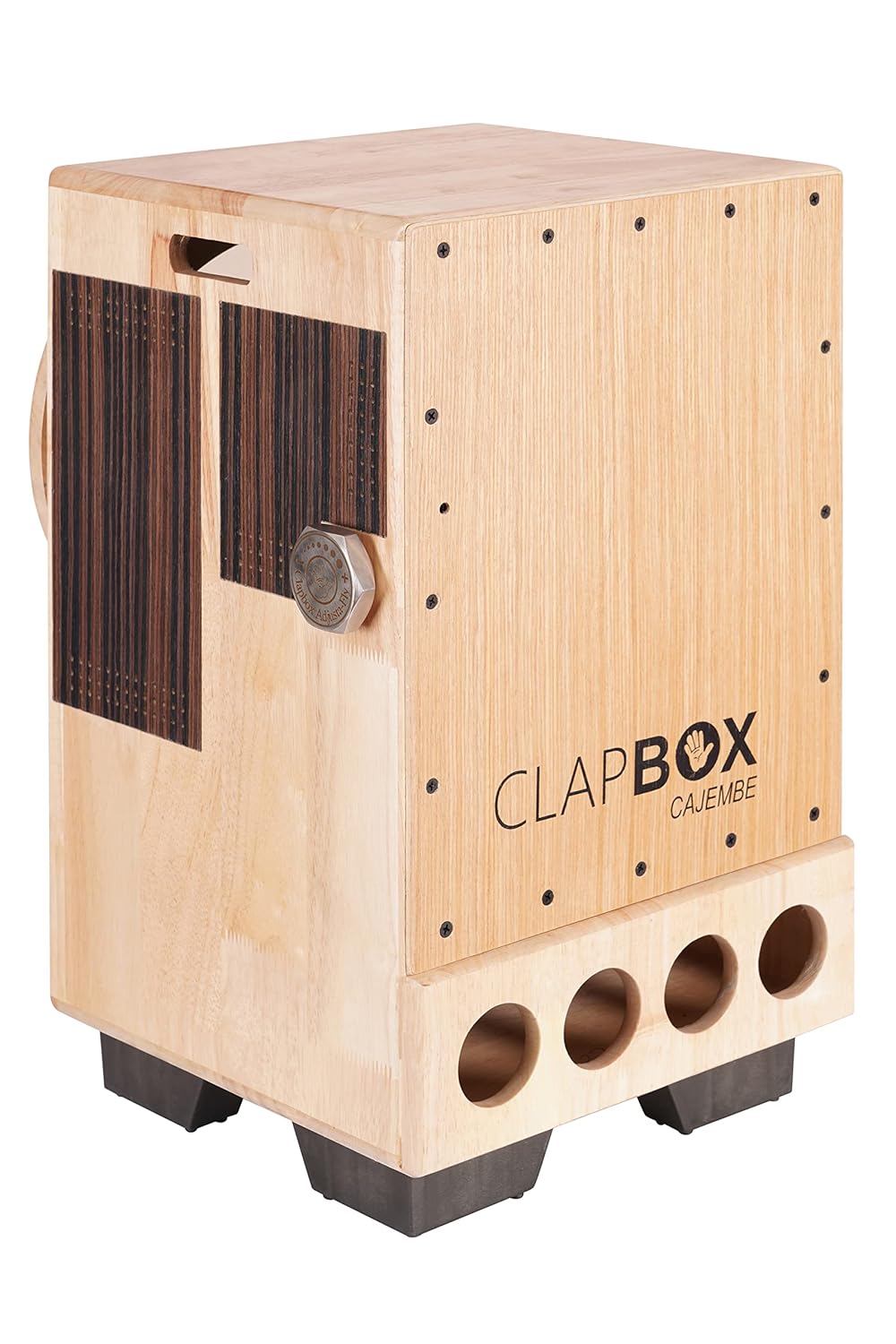 Clapbox Cajembe Cajon (4 instruments in 1) - Rubber wood (H:50 W:30 L:30) 3 Internal Snares, Natural