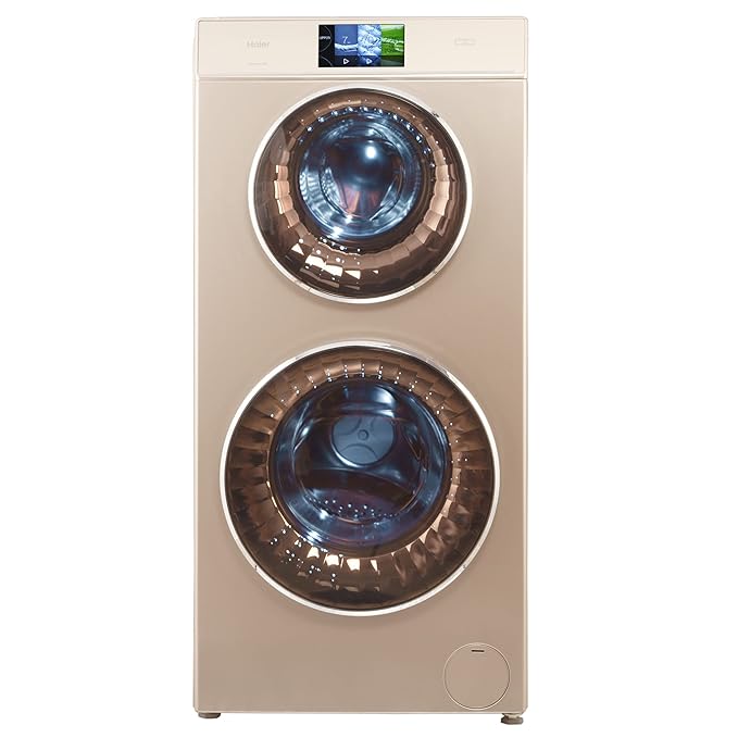 Haier 12 Kg 5 Star Inverter Direct Motion Motor Fully Automatic Front Load Washing Machine (HWD120-B1558, 525 Duo Wash, Washer, Dyer, Golden)