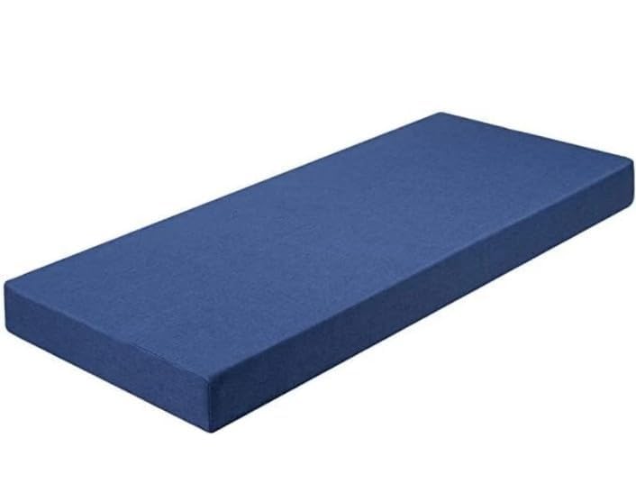 Chairs 3-Seater Sofa Cushion with PU Foam | 4 Inch Thick Seat Cushion with Removable Zip Cover | Comfortable & Durable Sofa Foam for Home | Blue (60x18x4 Inch)