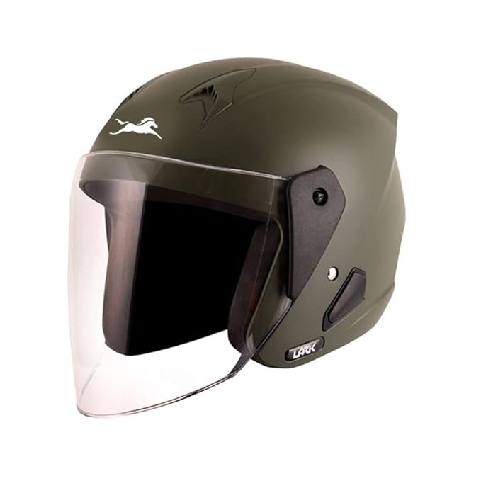 TVS Half Face Helmet for Men and Women, Green, Size M, ISI and DOT Certified