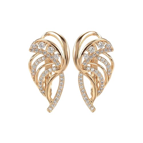 Shining Diva Fashion 18k Rose Gold Plated Latest Stylish Copper Zircon Earrings for Women and Girls (14468er)