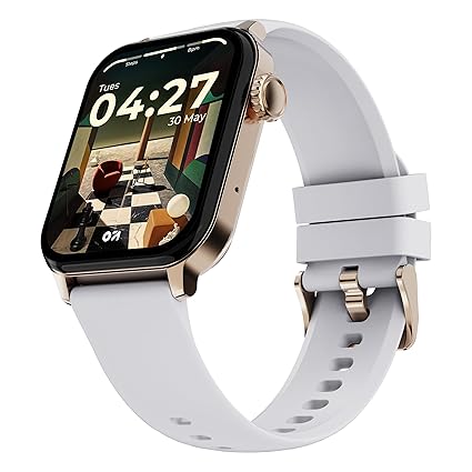 GOBOULT Newly Launched Drift2 Smart Watch 1.83'' HD Display,15 Days Battery Life, 150+Watchfaces, 500 Nits Brightness, AI Voice Assistant, SpO2 Monitoring (Carbon Black) (Storm Grey)