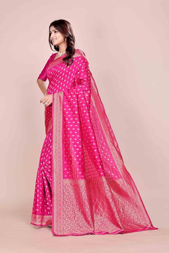 Shasmi Women's Purple Printed, Embroidered, Embellished Bandhani Georgette Party Sari collections With Blouse Piece for Wedding sadi (PARI-237)