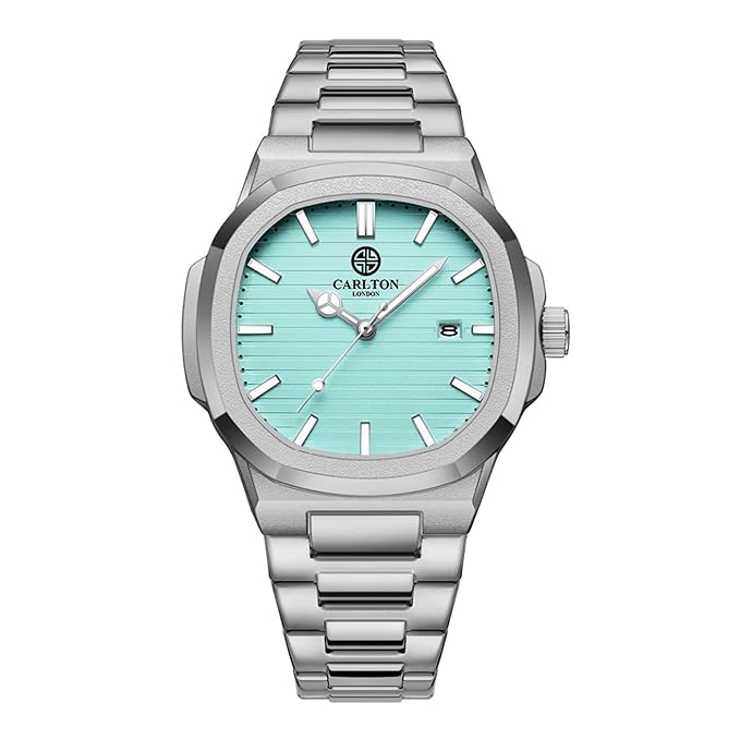 Carlton London Men Stainless Steel Analog Watch | Black Waterproof Watches for Men Boys Male | Fashionable Trendy Quartz Movement Wrist Watch