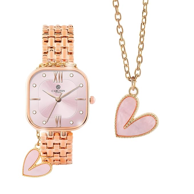 Carlton London Chelsea Women Stainless Steel Analog Watch | Silver Waterproof Watches for Women Girls Ladies | Luxury Square Watch | Fashionable Trendy Quartz Movement Wrist Watch