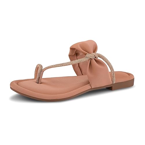 Centrino Women's Slide Sandals | Stylish Slip-On for Ladies | T-Strap Cushioned Footbed for Comfort | Elegant & Trendy Braided Strap Flip Flops | Lightweight Casual Summer Slides (9311)