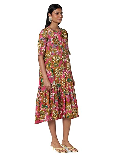 BIBA Women Rayon Straight Printed Dress