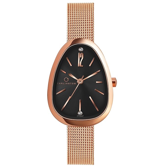Carlington Iconic 2047 Analog Watches for Women with Premium mesh Strap, Scratch-Resistant Dial, and Water-Resistant Body – Elegant Watches for Women and Girls