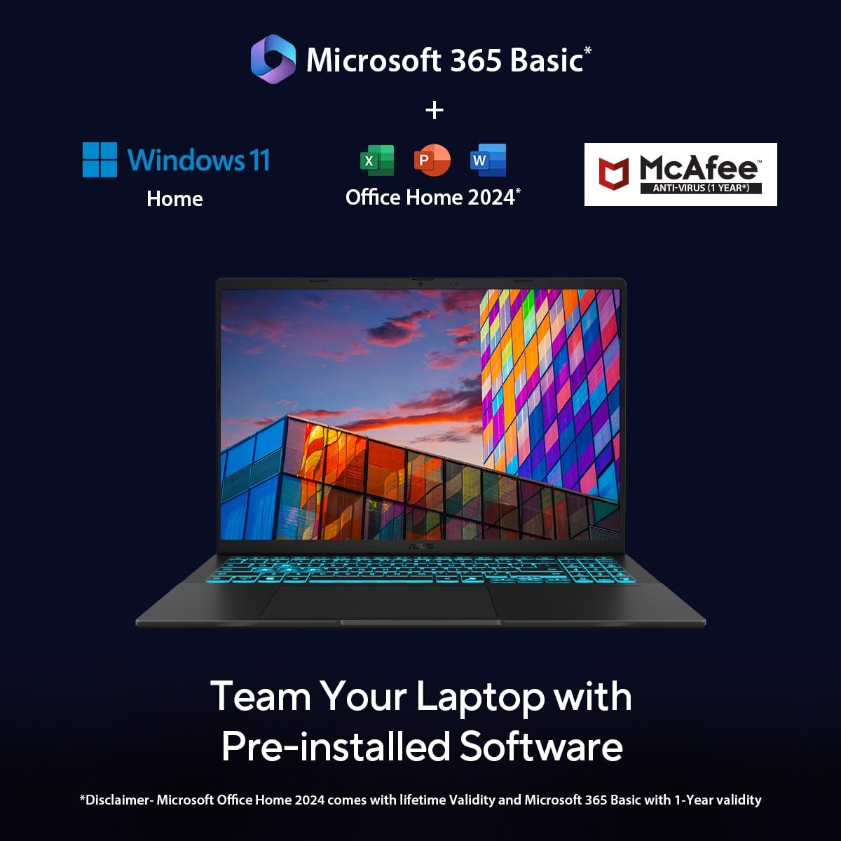ASUS Gaming V16 (2025), Intel Core 5 210H (i5-14th Gen), RTX 3050-6GB, 16GB RAM, 512GB SSD,FHD+, 16", 40 cm, Windows 11, M365 Basic(1Y) Office24, Matte Black, 1.95 Kg, V3607VJ-RP134WS, Gaming Laptop