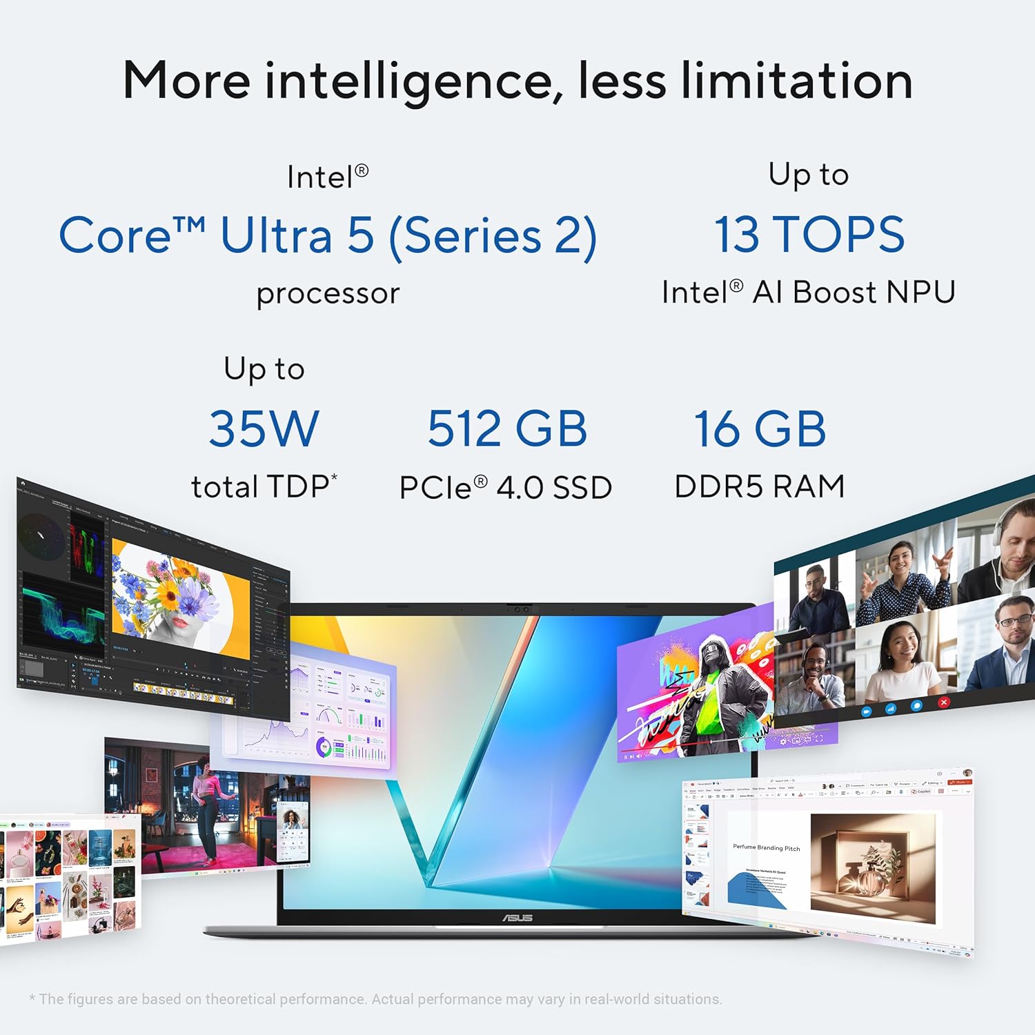 ASUS Vivobook S14, Intel Core Ultra 5 225H, Intel iGPU,16GB RAM,512GB SSD, FHD+,14",60Hz,Windows 11,M365 Basic (1Year)*,Office Home 2024,Cool Silver,1.4 Kg, S3407CA-LY060WS, Metallic Design Laptop