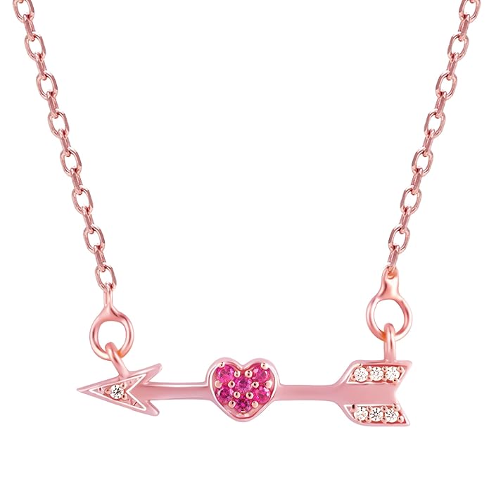 GIVA 925 Silver 18k Gold Plated Rose Gold Zircon Necklace | Gifts for Women & Girls