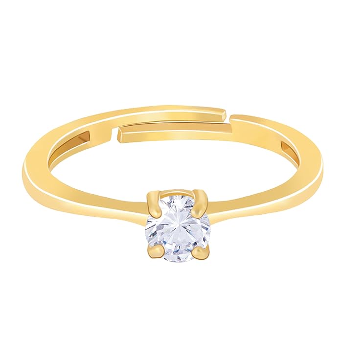 GIVA 925 Silver Golden Magnificent Ring,Adjustable| Gifts for Women and Girls | With Certificate of Authenticity and 925 Stamp | 6 Months Warranty*