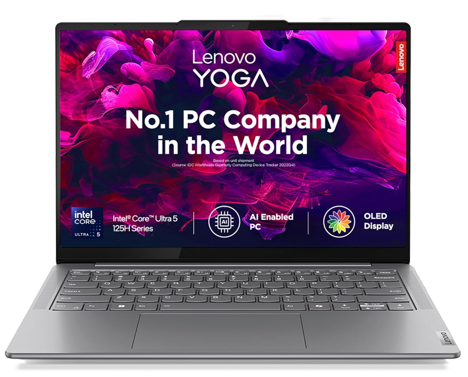 Lenovo Yoga Slim 7, Intel Core Ultra 5 125H, 16GB RAM, 512GB SSD, AI PC, WUXGA-OLED, 14"/35.5cm, Windows 11, Microsoft 365 Basic + Office 2024, Grey, 1...