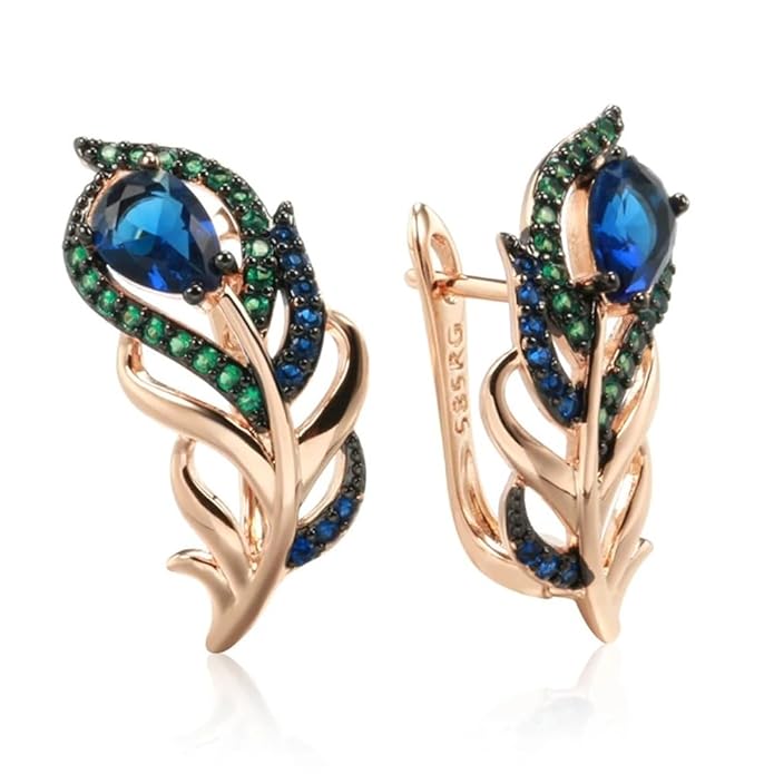 Shining Diva Fashion 18k Rose Gold Plated Latest Stylish Copper Zircon Earrings for Women and Girls (15917er)