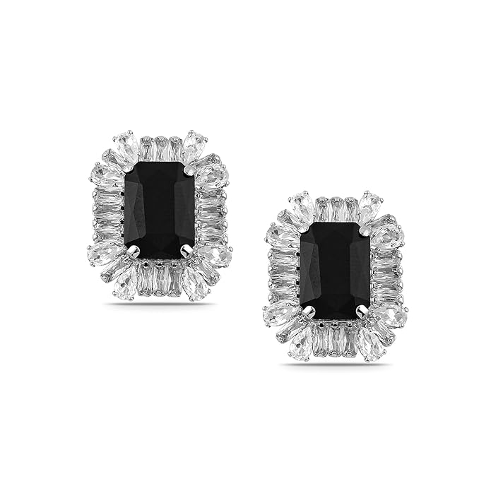 Rubans Stud Earrings American Diamond Zirconia & Crystal Jewellery Gift for Women & Girls