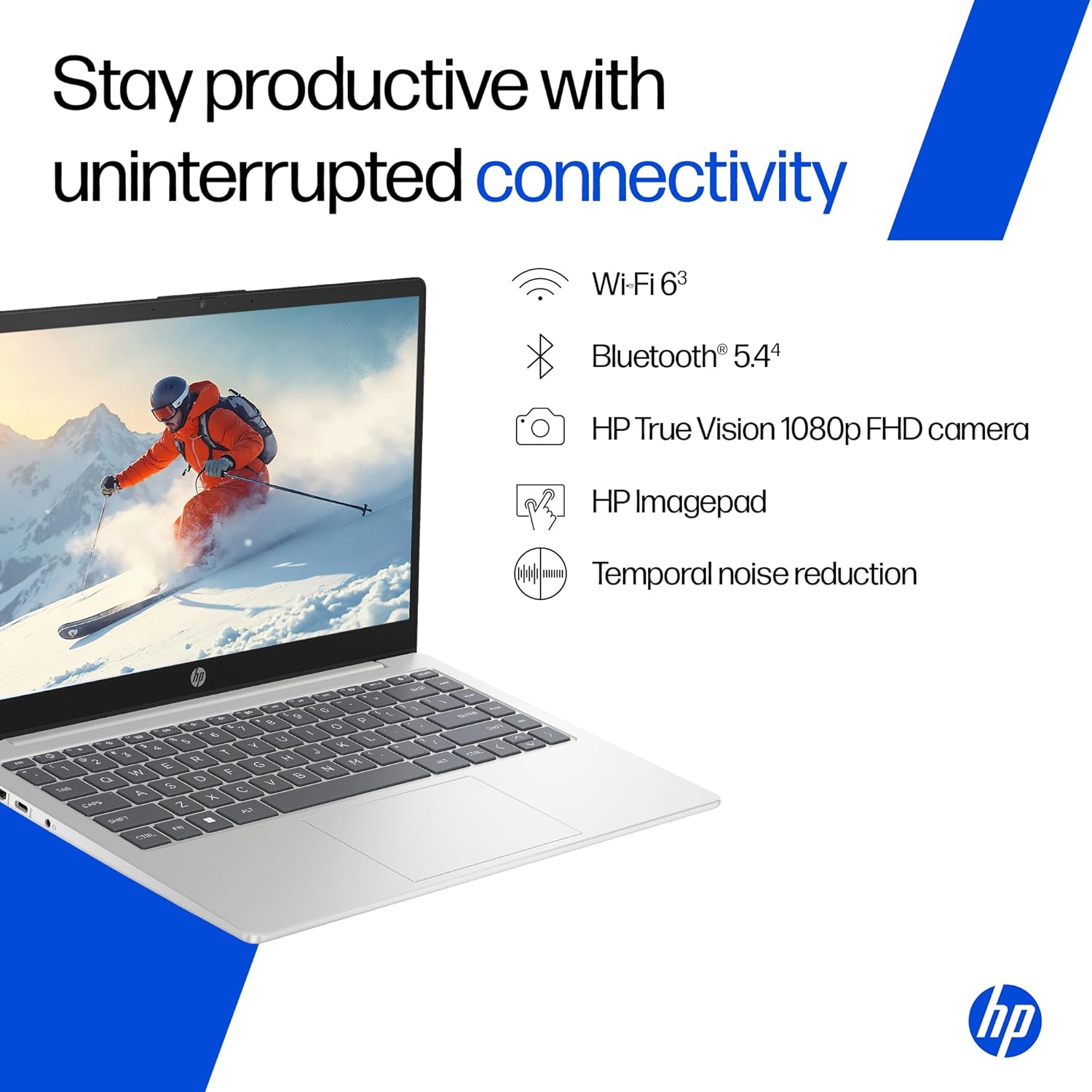HP 14 Smartchoice, Intel Core Ultra 5 125H 12 TOPS, 24GB DDR5 (Upgradeable) 1TB SSD, Anti-Glare, FHD, 14''/35.6cm,Win11, M365*Office24, Silver, 1.4kg, ep1180tu, FHD Camera w/Shutter, Backlit AI Laptop