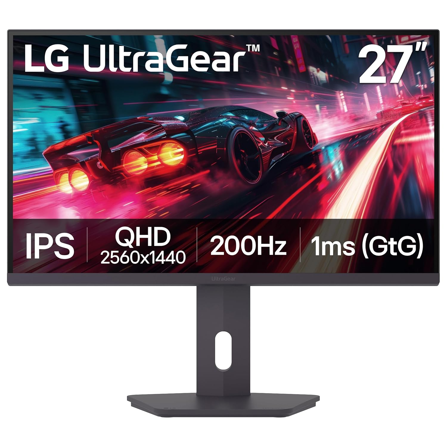 LG 27G610A-B Ultragear QHD 27" (2560x1440) IPS Gaming Monitor, 200Hz, 1ms, AMD FreeSync Premium, VESA DisplayHDR 400, HDMI, DisplayPort, Tilt/Height/Swivel/Swivel, Black