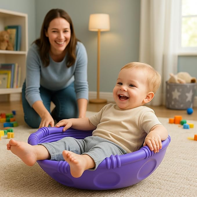 Amazon Brand - Jam & Honey 2-in-1 Rocking and Climbing Dome for Toddlers | Indoor/Outdoor Wobble Disk | 25kg Weight Capacity | Kids 2-5 Years | Balancing Board for Kids