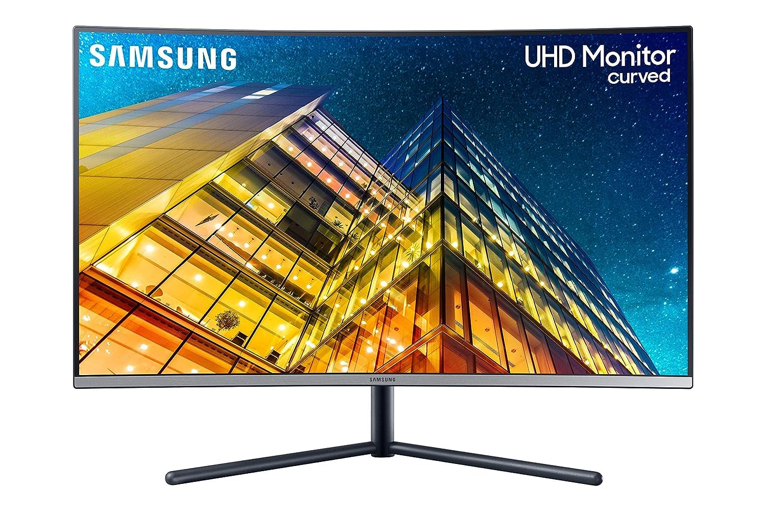 Samsung 32-inch(80cm) 4K UHD, 1500R Curved 3,840 x 2,160 Monitor, Bezel Less Design, 1 Billion Colors, 2500:1 Contrast Ratio, Game Mode (LU32R590CWWXXL, Dark Blue Gray)