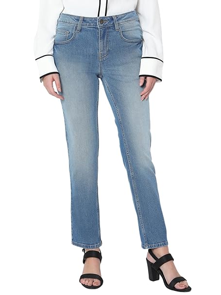 VERO Moda Women's High Waist Straight Fit Jeans