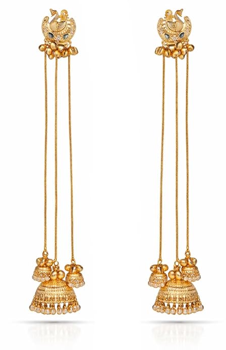 Shining Diva Fashion 22k Gold Plated Latest Stylish Traditional Kashmiri Earrings for Women & Girls