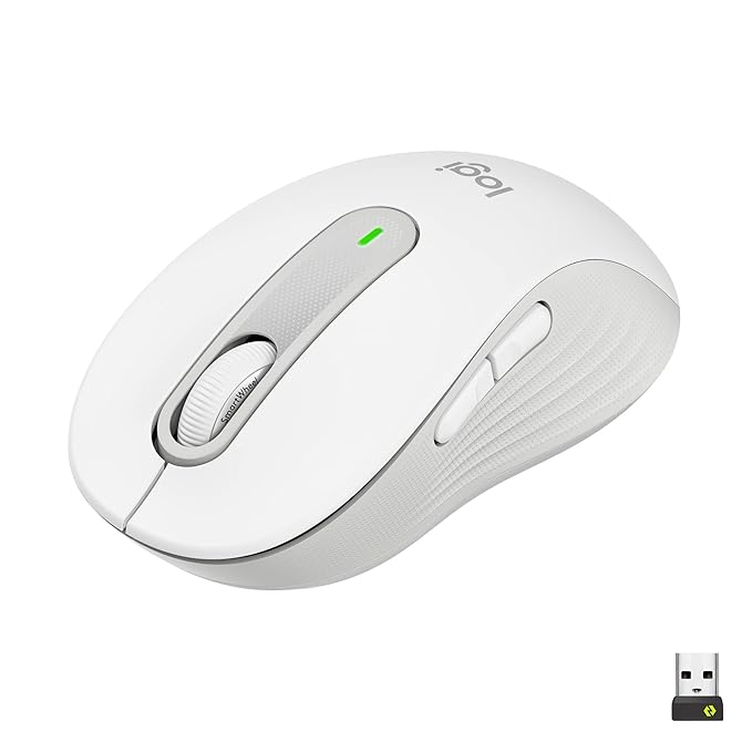 Logitech Signature M650 Wireless Mouse - for Small to Medium Sized Hands, 2-Year Battery, Silent Clicks, Customisable Side Buttons, Bluetooth, for PC/Mac/Multi-Device/Chromebook - Off-White