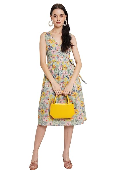 COTLAND Fashions Jaipuri Cotton Printed Wrap Around Dress for Women