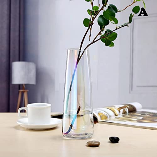 The Purple Tree Tapered Glass Vase For Home Decor Round Shape Center Table Bedroom Living Room And Office Decoration (Pack Of 1, Amber) Luster Glass Vase, Decorative Vase