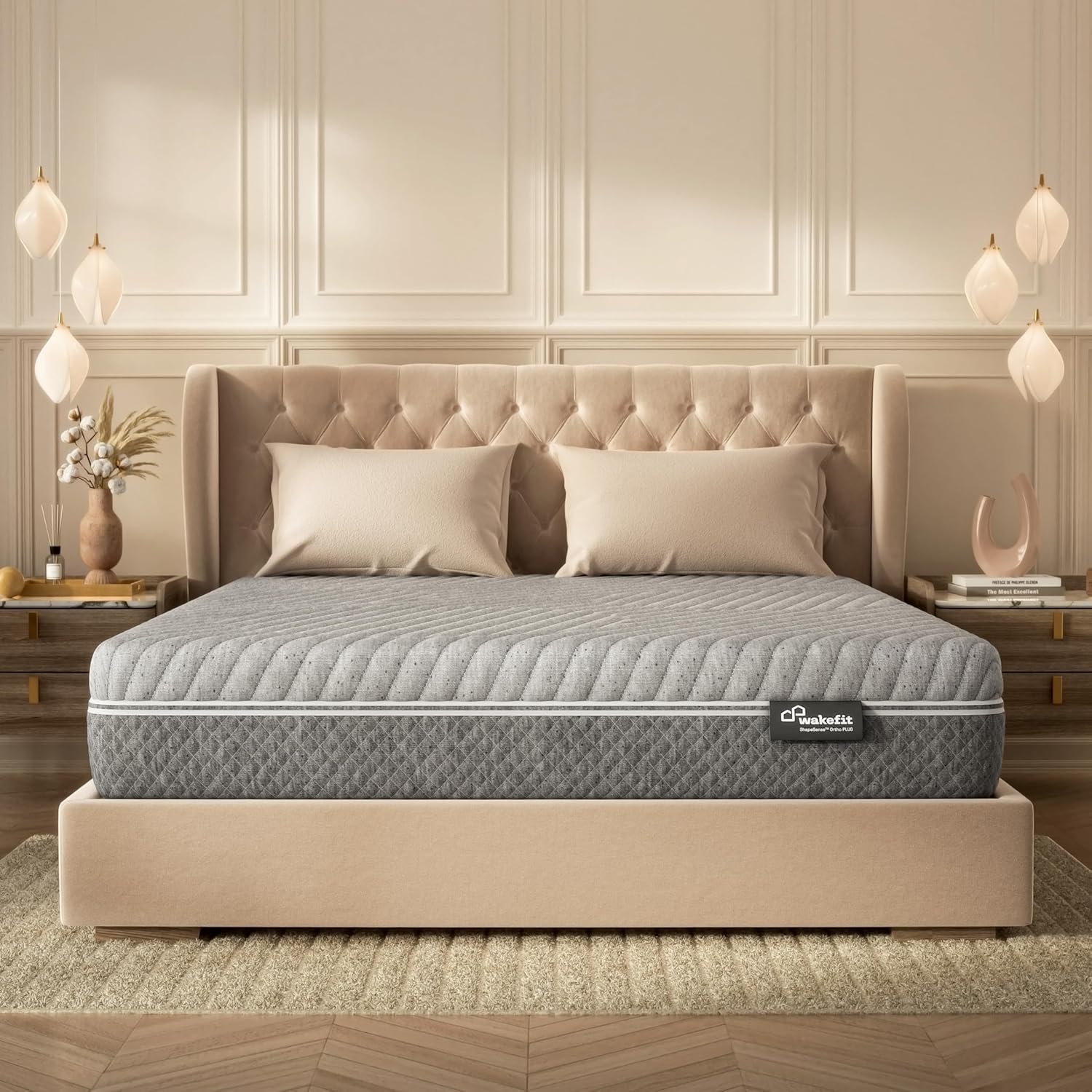 Wakefit ShapeSense Orthopedic Infiniti Memory Foam Mattress | 12 Years Warranty | King Size Mattress | 8-Inch Bed Mattress | 78x72x8 inches, Medium Firm, Space Grey
