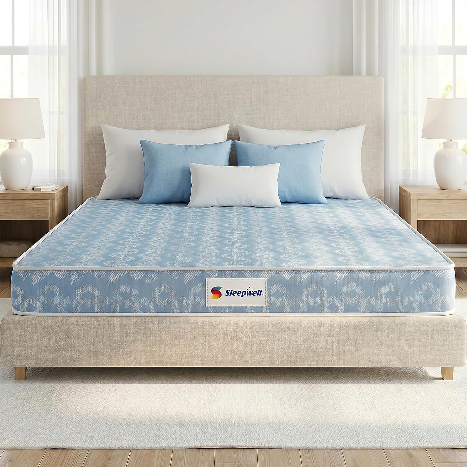 Sleepwell Ortho Mattress | King Size 72x70x6 Inch | Medium Firm Orthopedic Spine Support | Pressure Point Relief | Resitec Foam with VPF | Neem Fresche Anti-Microbial | 10 Years Warranty