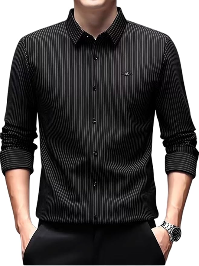 Lymio Men Shirt || Striped Shirt for Man || Full Sleeve|| Premimum Casual Style (Royal)