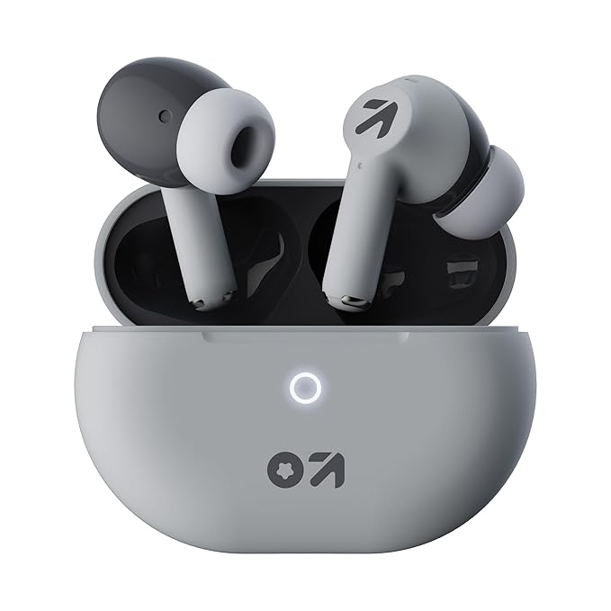 GOBOULT W40 TWS with Zen Quad Mic ENC, 48Hr Playtime,13mm Large Drivers, 45ms Low Latency Gaming, 5.3v Bluetooth Calling, Fast Charging, Health Monitoring (Ivory White)