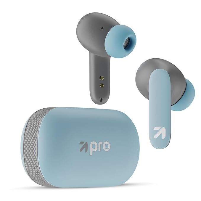 GOBOULT Y1 Pro Ear Buds Wireless 60H Playtime, 4 Mics Calling, 45ms Low Latency Gaming, Made in India,13mm Bass Driver Earbuds Buds TWS Bluetooth Wireless Earphone