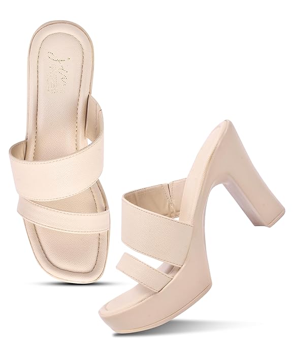 JM LOOKS Women Platform Block Heel Sandals with Dual Strap Upper