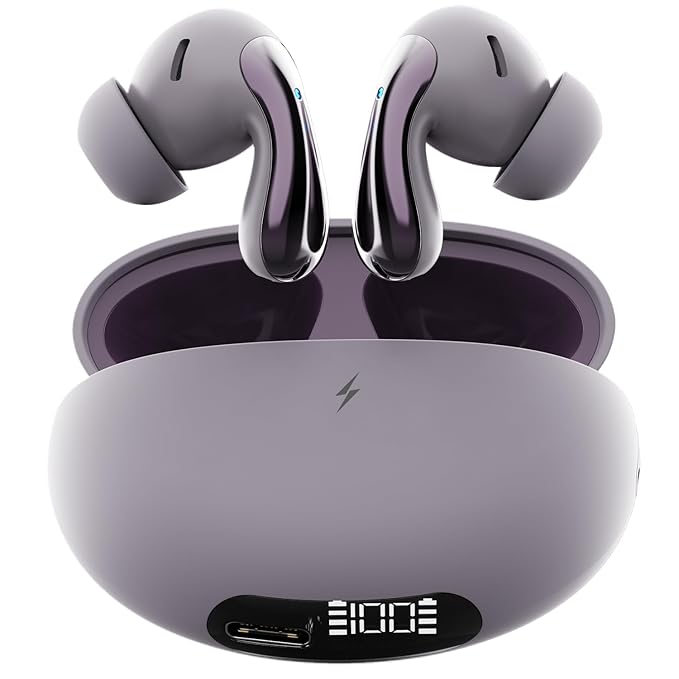 Fire-Boltt Newly Launched Aero Drift TWS Earbuds Custom EQ Wireless Bluetooth 5.4 Music & App Support 50H Playtime Battery Display Fast Charging Case 50ms Low Latency Touch Controls Lilac