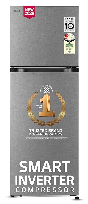 LG 251 L, 2 Star, Frost-Free Smart Inverter Double Door Convertible Refrigerator (GLT2526XWDS, Dazzle Steel, Multi Air Flow Cooling, Smart & Dairy Mode, Convertible Space for More Storage, 2026 Model)