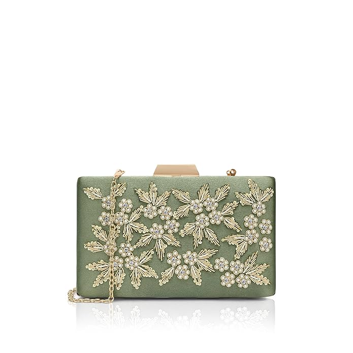 Lavie Signature Women's Ogden Embroyidery Handle Framed Clutch|Ladies Purse |Gift For Women