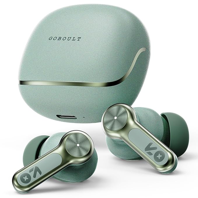 GOBOULT Raven in Ear TWS Earbuds with 70H Playtime, App Support, Quad Mic ENC, Dual Device Pairing, 10mm Bass Driver, 50ms Ultra Low Latency, Bluetooth 5.4 Wireless Earbuds (Ice Mint)