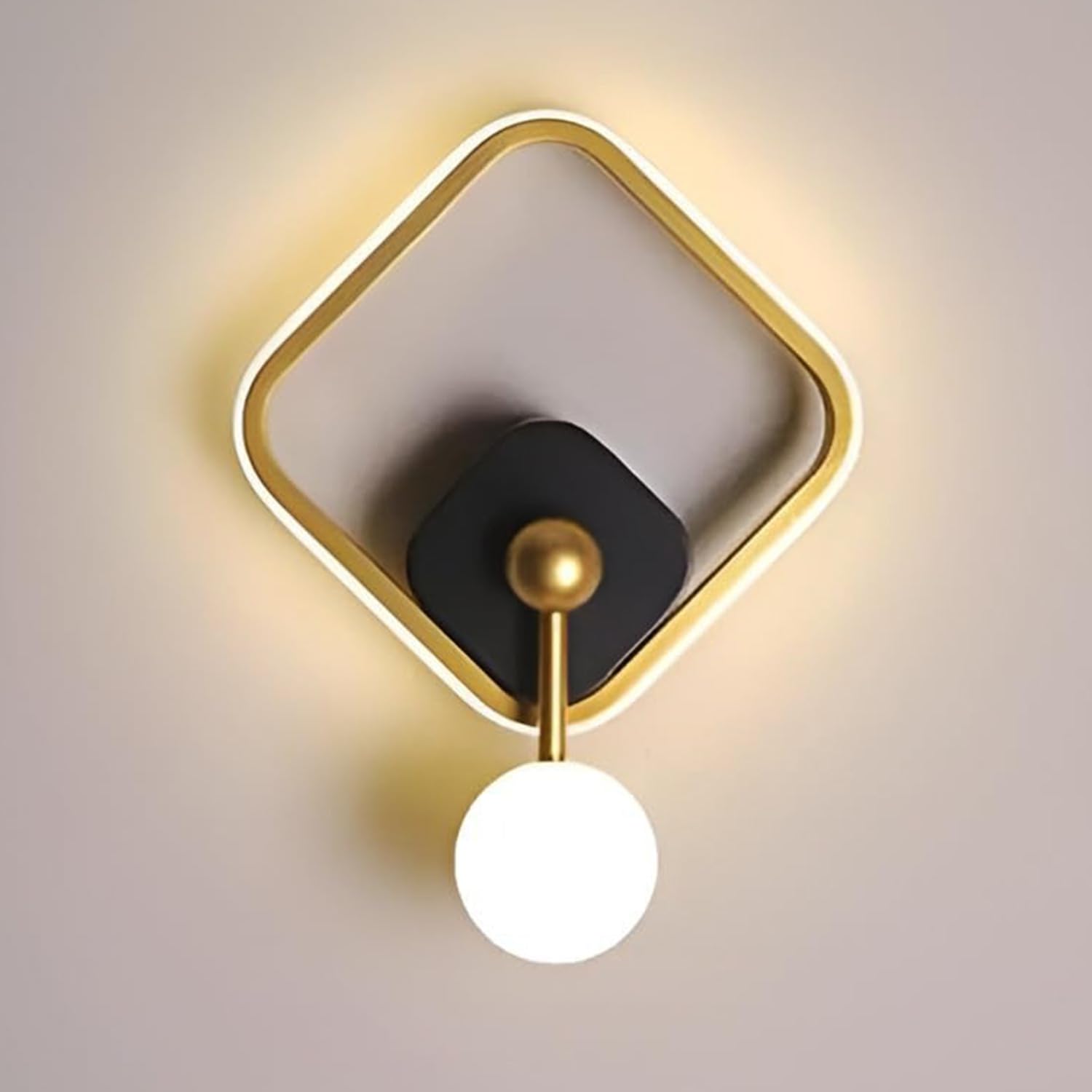 Smartway® Bliss Quad 18W Modern LED Wall Lamp | Luxury Gold & Black Designer Wall Light | Warm White Decorative Wall Sconce for Living Room, Bedroom, Bedside, Hallway & Home Decoration