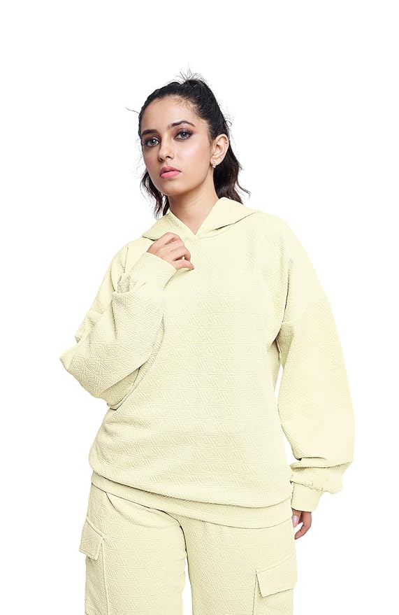 GRECIILOOKS Co-ord Set for Women Stylish | Warm Hooded Hoodie & Pant Set | Winter Wear Womens Dress | Casual Travel & Loungewear Outfit | Oversized Loose Fit Winter Hoodie set