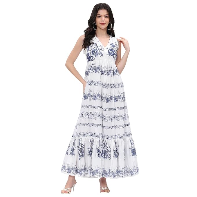BIBA Women's Cotton Maxi Casual Dress