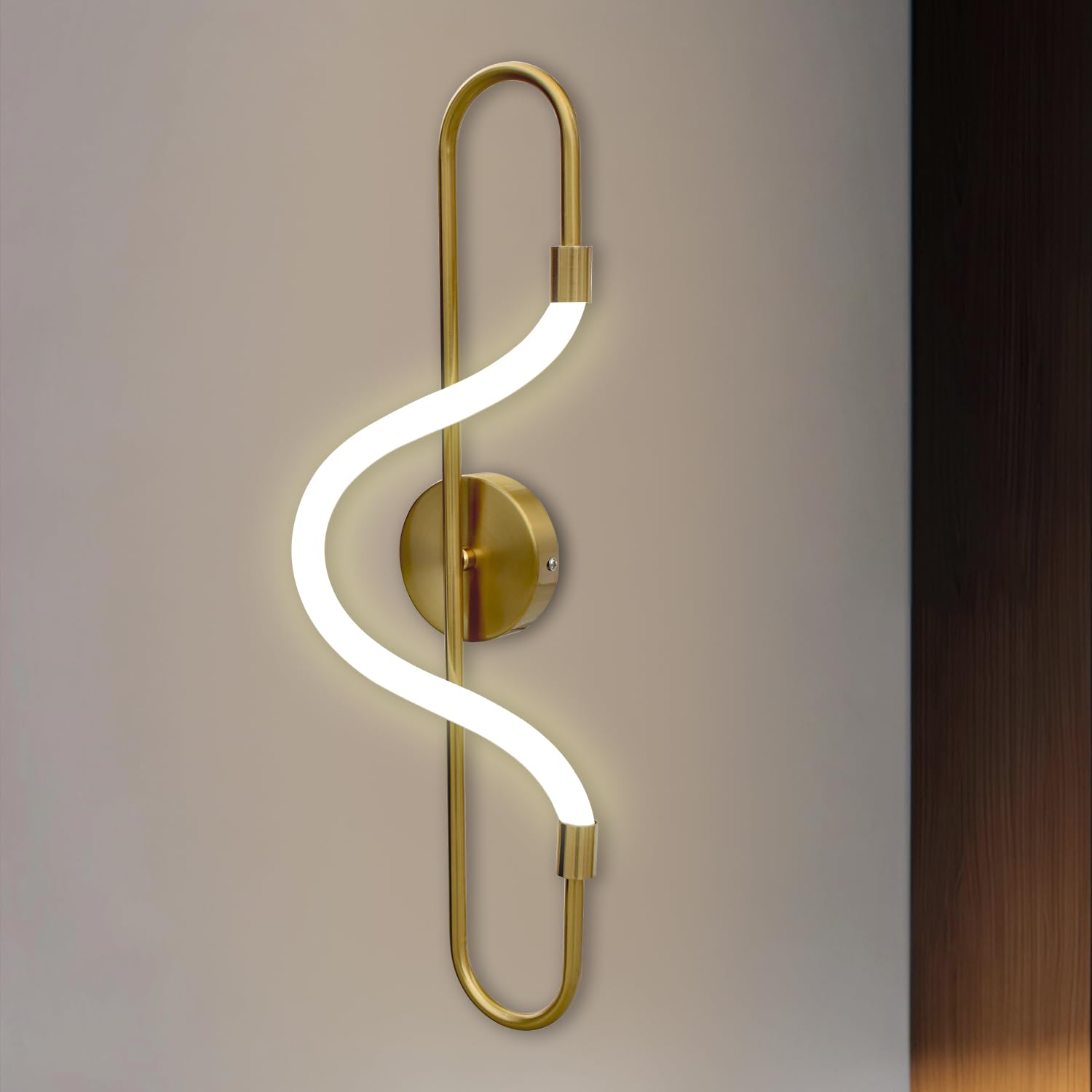 Smartway® Bangui 14W LED Wall Lamp | Ribbon Twist Silicon LED Wall Light | Modern Decorative Wall Lamp for Living Room, Bedroom & Bedside | Natural White | Aluminum Build | 1-Year Warranty