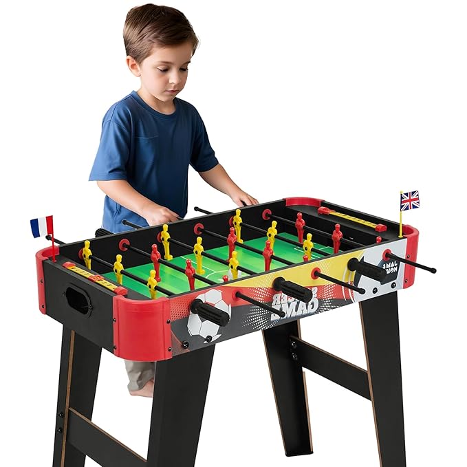 Amazon Brand - Jam & Honey Large Foosball Table for Kids & Adults 6+ Years, Indoor Table Soccer Game with 6 Rods & 18 Players, Multiplayer Family for Home & Room, BIS Certified Child Safe