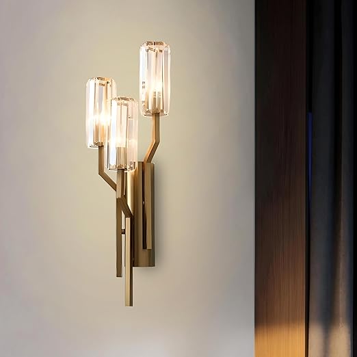 Smartway Dazzled Crystal Modern LED Wall Lamp | E14 3-Color LED Bulb Included | Decorative Wall Mount Light for Living Room, Bedroom & Bedside Home Decor