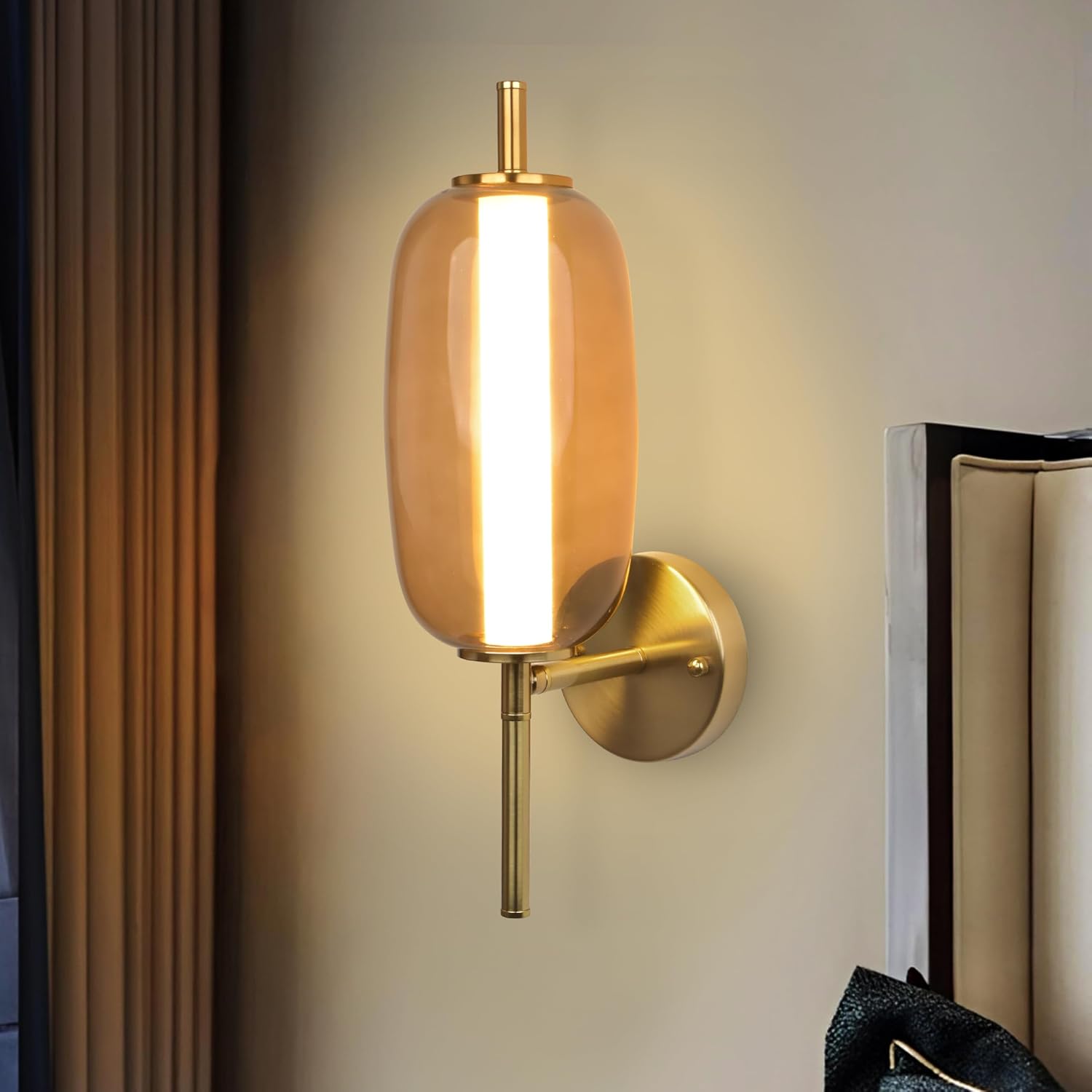 Smartway Gratify 8 Watt Modern Glass LED Wall Lamp | Elegant Decorative Light for Living Room, Bedroom & Bedside | Stylish Wall Mount Home Décor Fixture | Warm White Premium Glass Design