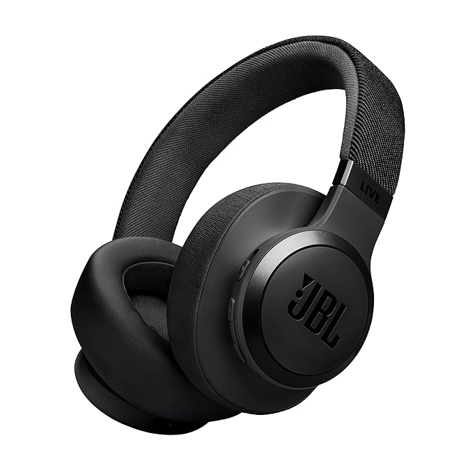 JBL Live 770NC Wireless Over Ear Headphones with True Adaptive Noise Cancelling, Smart Ambient, Spatial Sound, Multipoint Connect, PersoniFi 2.0, Customized EQ, Google Fast Pair, BT 5.3 Black