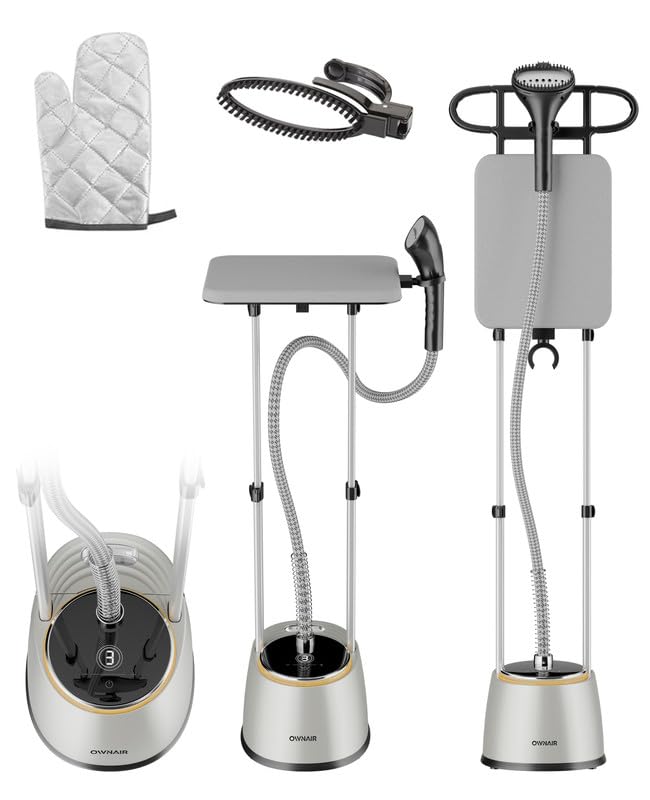 OWNAIR Standing Iron Steamer For Clothes | 2000W Standing Garment Steamer with 1.5L Water Tank, LED Touch Screen, 42g/min Steam, 8 Heat Modes & Adjustable Ironing Board | Vertical & Horizontal Iron