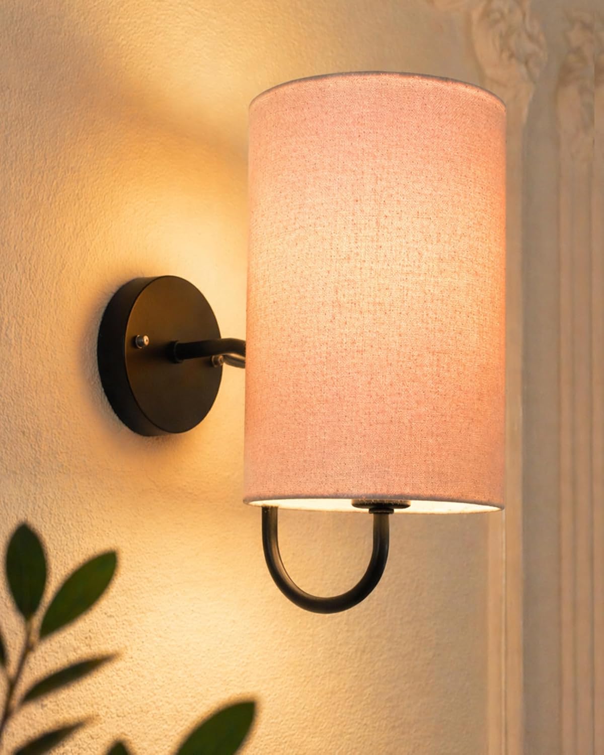 Homesake® Wall Lamp for Living Room Bedroom | Wall Light, Gooseneck Arm, Decorative Wall Sconce Light for Home Décor, Bedside, Study Room, Dining Room | Bulb Included, Beige Cylinder Shade